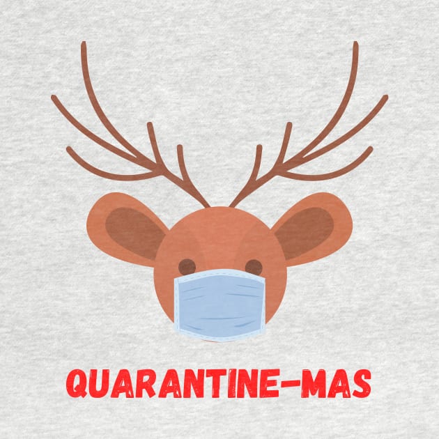 Quarantine-Mas Reindeer Christmas in Quarantine Reindeer with a Mask Social Distancing by nathalieaynie